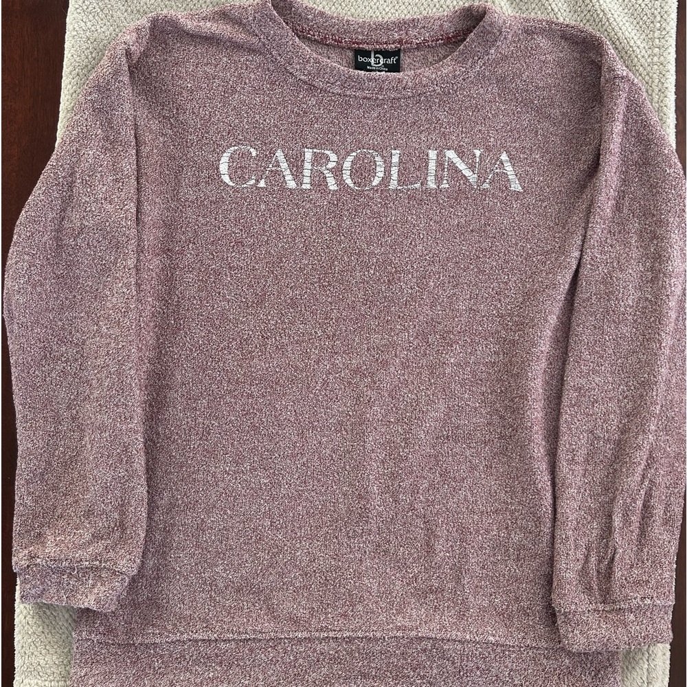 Women’s Boxercraft Top Sweatshirt Crew Pullover Knit  Carolina Shirt Size MEDIUM